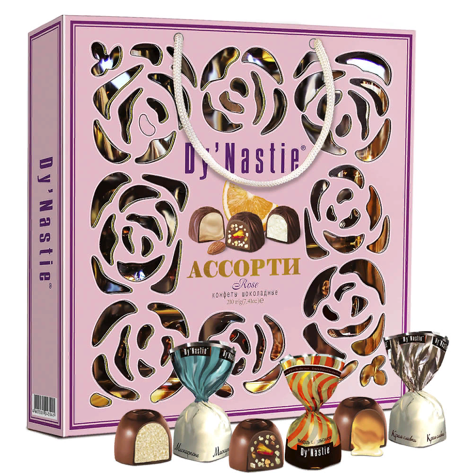  Династия Сумка 170г Конфеты "Ассорти ROSE"    в Таганроге