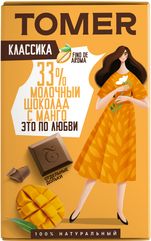 №1 Фабрика Томер  Молочный шоколад с МАНГО, 90г в Таганроге