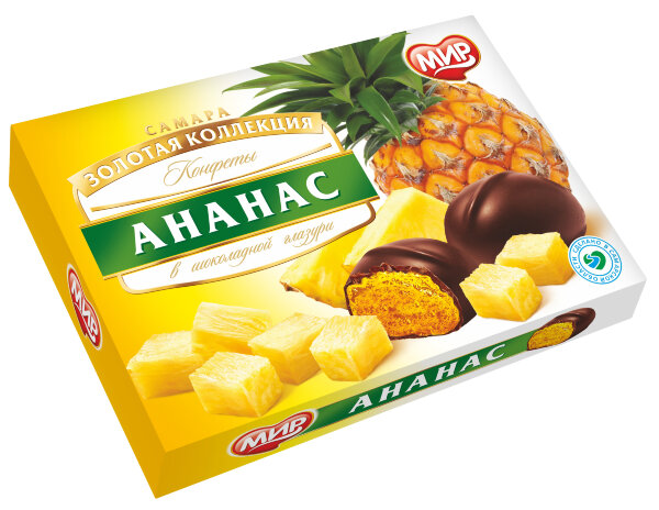 №2 КФ МИР Ананас в шоколадной глазури 160г в Таганроге